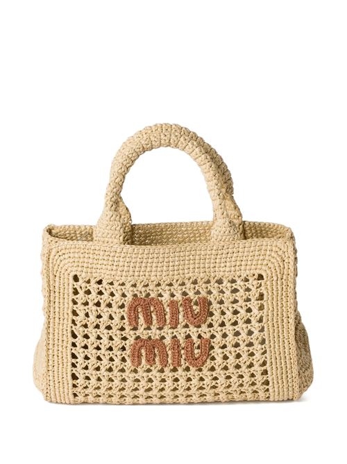 Borsa a mano in filato effetto raffia MIU MIU | 5BA219ADO1F0A5T